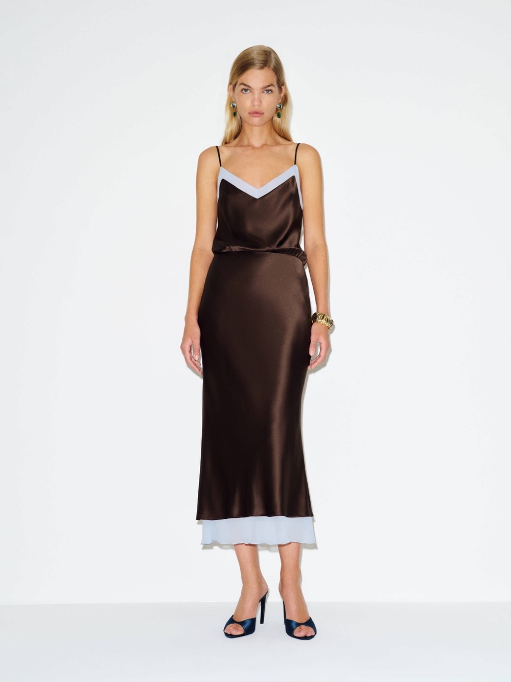 Reformation Kelsa Silk Dress Brown - Size 0